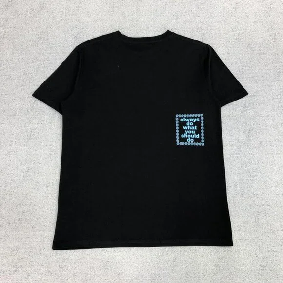 Always Brand Black Simple Panel Short Sleeve T Shirt